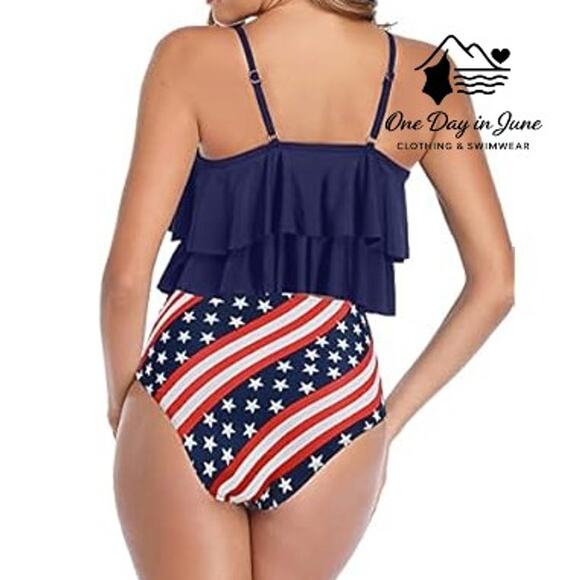 Charmleaks Plus Size Flounce High Waist Bikini Swimsuit Size XXL - Picture 2 of 6